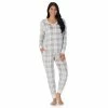 Petite Cuddl Duds® Velour Fleece V-Neck Pajama Top And Banded Bottom Pajama Pants Sleep Set Mint Dogs