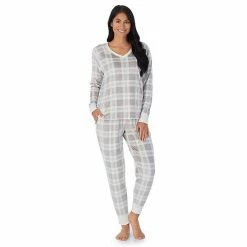 Petite Cuddl Duds® Velour Fleece V-Neck Pajama Top And Banded Bottom Pajama Pants Sleep Set Mint Dogs -Cuddl Duds Shop unnamed file 824