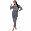 Women's Cuddl Duds 3-pc. Stretch Fleece Long Sleeve Pajama Top, Pajama Pants & Headband Set Multi Blue Southwester