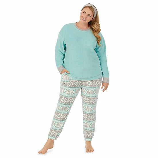 Plus Size Cuddl Duds 3-pc. Stretch Fleece Long Sleeve Pajama Top, Pajama Pants & Headband Set Pink Gray Plaid 8 Plus Size Cuddl Duds 3-pc. Stretch Fleece Long Sleeve Pajama Top, Pajama Pants & Headband Set Pink Gray Plaid - Image 8