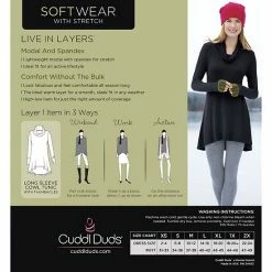 Women's Cuddl Duds® Softwear With Stretch Long Sleeve Cowlneck Tunic Top Tonal Buffalo -Cuddl Duds Shop unnamed file 852