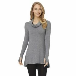 Women's Cuddl Duds® Softwear With Stretch Long Sleeve Cowlneck Tunic Top Tonal Buffalo -Cuddl Duds Shop unnamed file 854