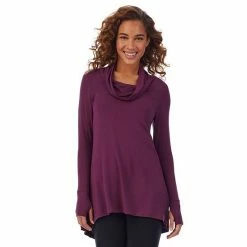 Women's Cuddl Duds® Softwear With Stretch Long Sleeve Cowlneck Tunic Top Tonal Buffalo -Cuddl Duds Shop unnamed file 857