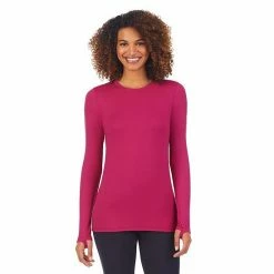 Women's Cuddl Duds® Far-Infrared Enhance Long Sleeve Crewneck Top Magenta -Cuddl Duds Shop unnamed file 874