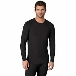 Men's Cuddl Duds® Midweight ClimateSport Performance Baselayer Crew Top Black