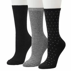 Women's Cuddl Duds® 3-Pack Plushfill* Midweight Birdseye & Ribbed Crew Socks Black -Cuddl Duds Shop unnamed file 924