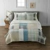 Cuddl Duds® Heavyweight Flannel Quilt Set With Shams Gray Patchwork